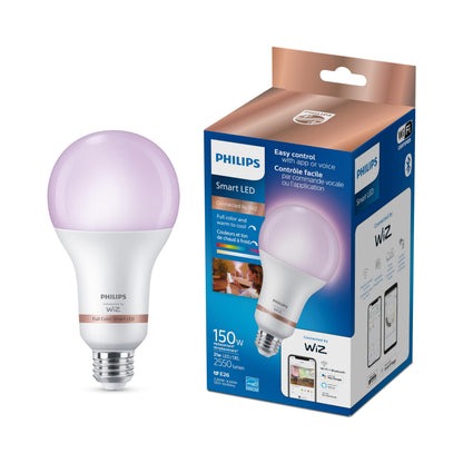 Philips Smart LED A23 E26 150W A-Line Light Bulb, Dimmable Full Color Changing & Tunable White (2200-6500K)