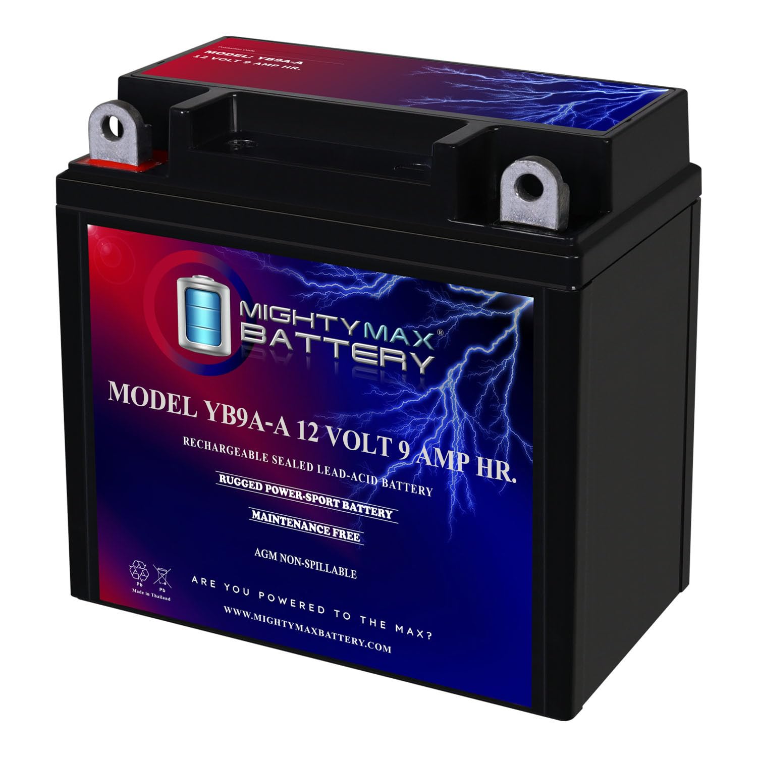 Mighty Max Battery YB9A-A - 12V 9AH 130 CCA - SLA Power Sport Battery Mighty Max Battery
