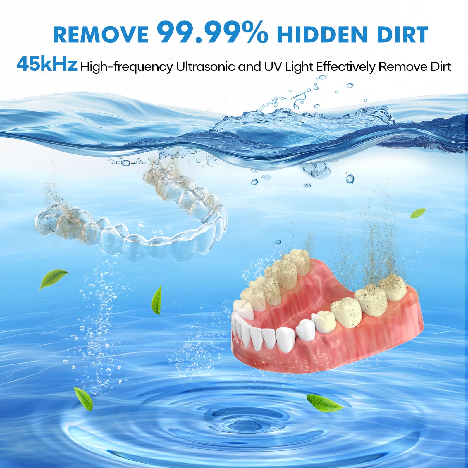 Upgraded Ultrasonic Retainer Cleaner Machine, 45kHz Ultrasonic Dentures Cleaner for Night Guards, Braces, Aligner, Toothbrush, Jewelry and More, 200ML Capacity, Black1 - Available at All In One Marketplace Canada