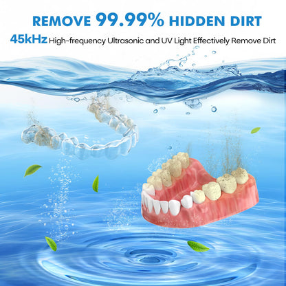Upgraded Ultrasonic Retainer Cleaner Machine, 45kHz Ultrasonic Dentures Cleaner for Night Guards, Braces, Aligner, Toothbrush, Jewelry and More, 200ML Capacity, Black1 - Available at All In One Marketplace Canada