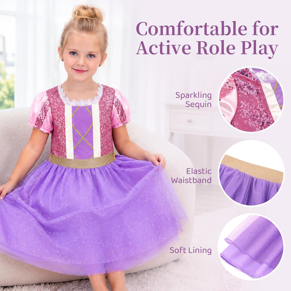 Meland Princess Dress Up for Girls 3-6, Kids Costume with Shoes & Toy 🍁 All In One Marketplace Canada