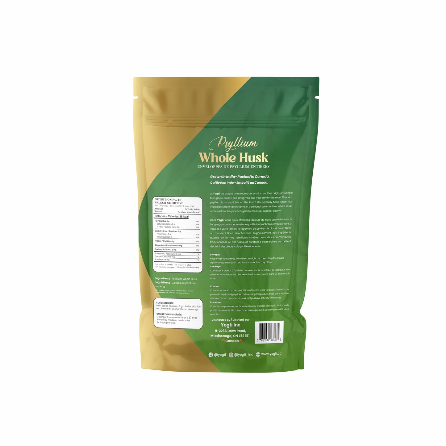 Yogti Whole Psyllium Husk, 912 g