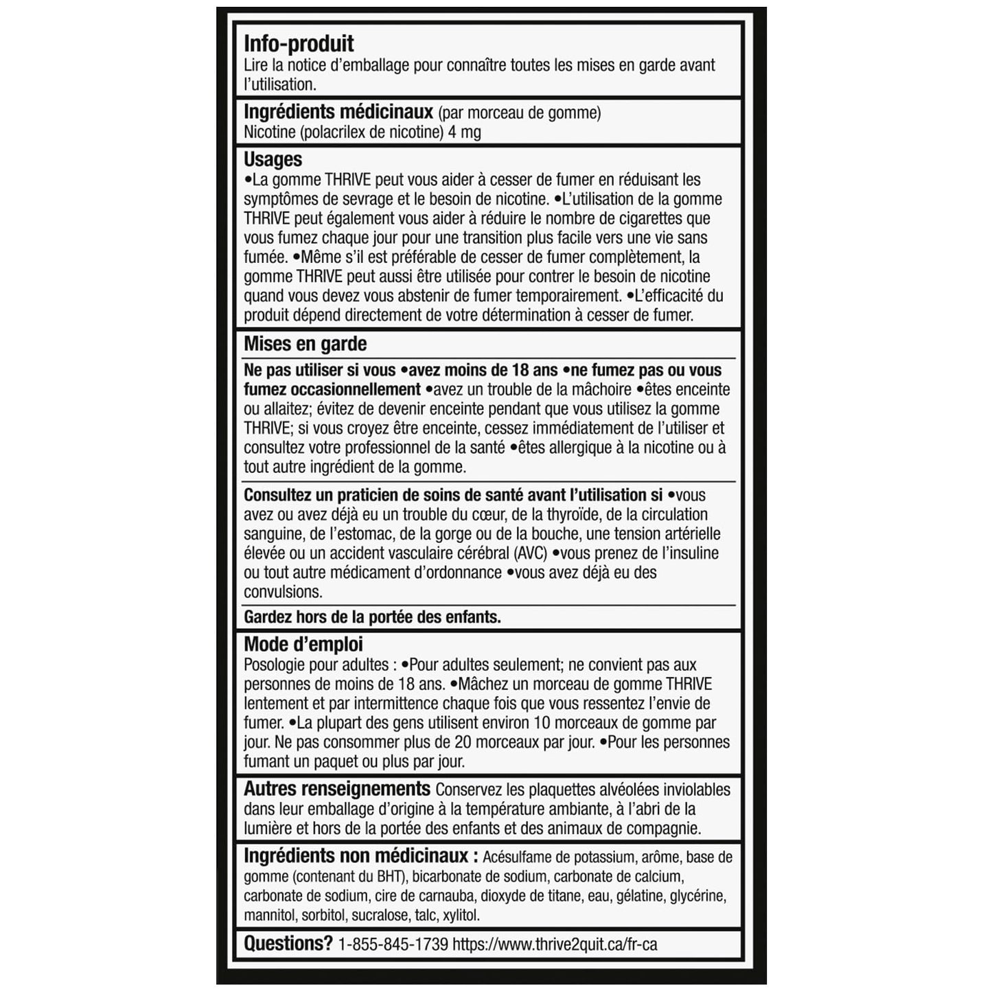 Thrive Nicotine Replacement Gum, 4mg Extra Strength, Mint, 108 Count Thrive