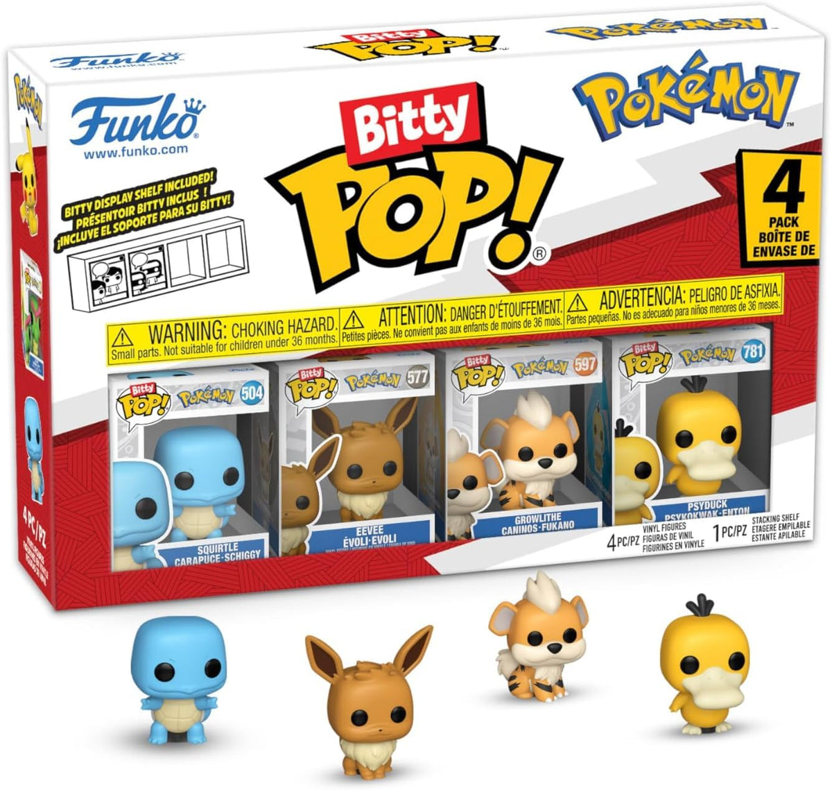 Funko Bitty POP! 4 Pack: Pokemon - Squirtle, Eevee, Growlithe, Psyduck 🍁 All In One Marketplace Canada