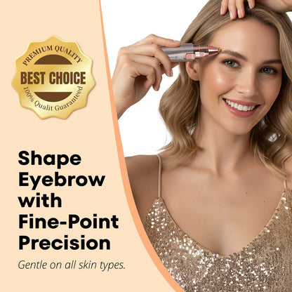 VG VOGCREST Eyebrow Facial Trimmer: 2 in1 Rechargeable Facial Hair Removal and Eyebrow Shaver - Face Lips Body Painless Facial Razor with Built-in LED Light (Rose Gold) - Available at All In One Marketplace Canada