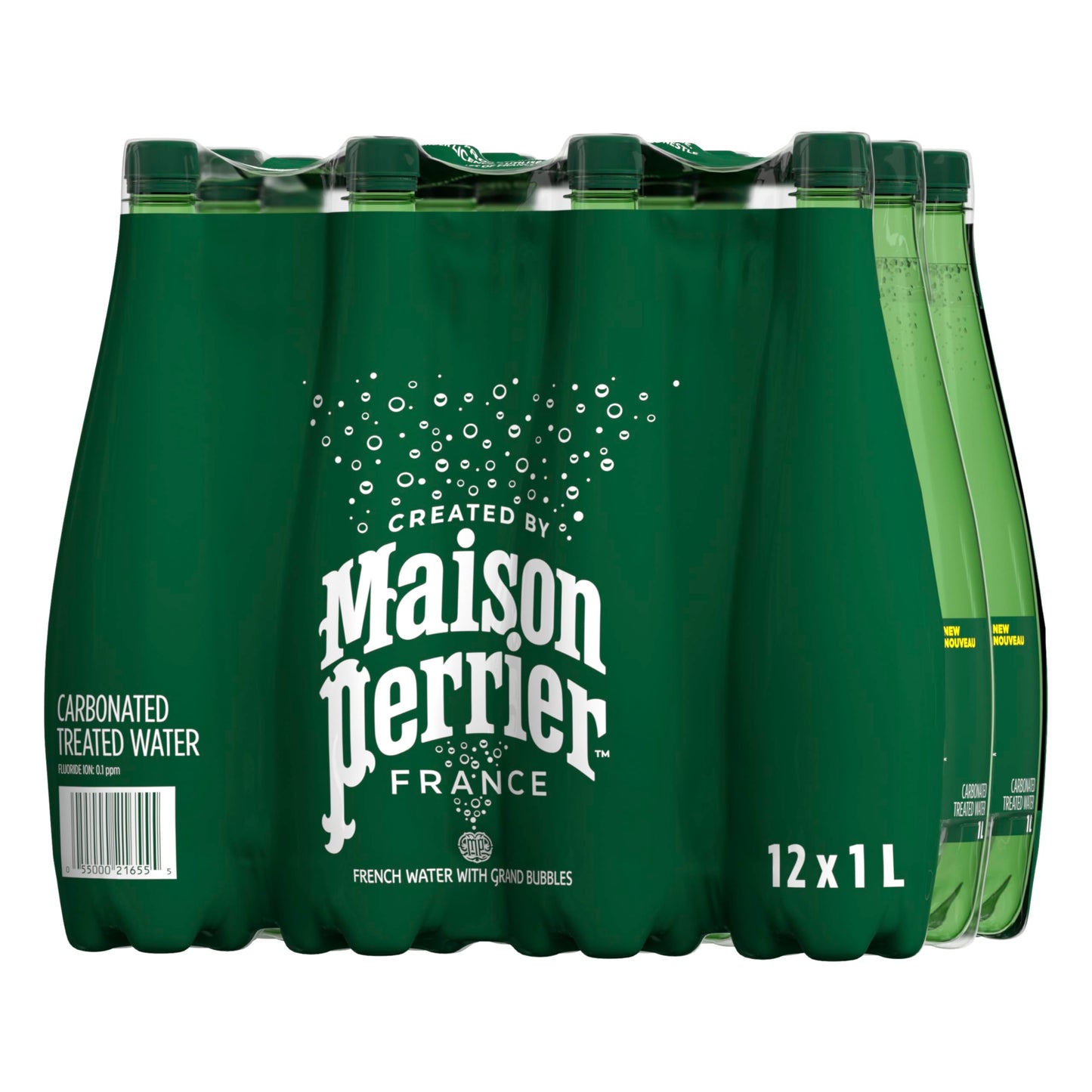 Maison Perrier Unflavoured Sparkling Water – 12 Pack, 1L Bottles | Pure French Refreshment, Zero Sugar