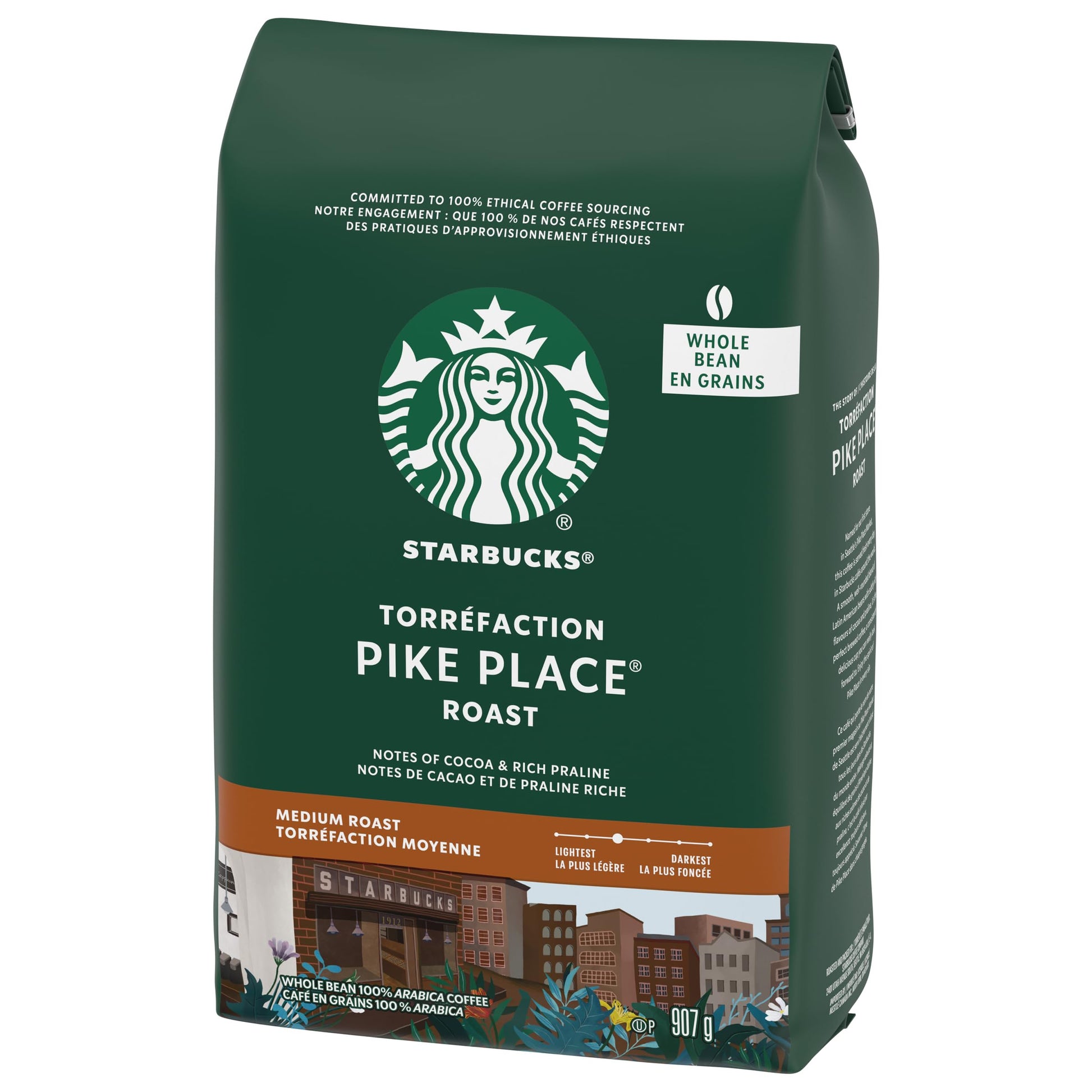 Starbucks Pike Place Medium Roast Whole Bean Coffee, 907g