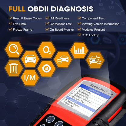 Autel AutoLink AL619 OBD2 Scanner, 2026 Newer ABS SRS Diagnostic Code Reader with10 OBDII Test Modes, Turn Off Check Engine Light, DTC Lookup, Live Data, Updated of MS319/ AL519/ ML519/ ML619 Autel