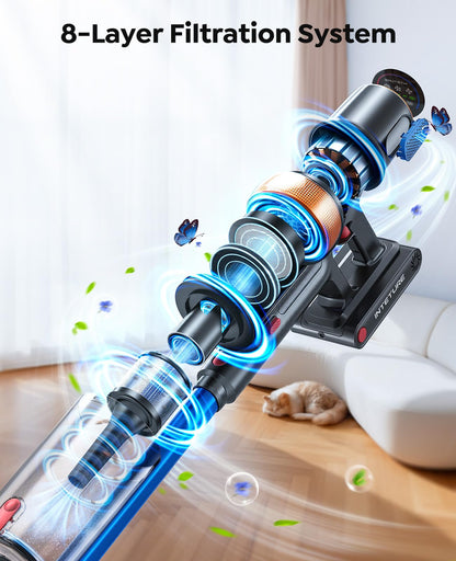 INTETURE Cordless Vacuum Cleaner, 650W 55KPA 70Mins (ECO) Vacuum Cleaners with LED Display, Self-Standing Cordless Vacuum, Anti-Tangle, Rechargeable Stick Vacuum for Home/Pet Hair/Carpet - Available at All In One Marketplace Canada