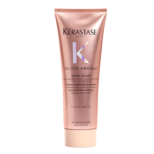 Kérastase Gloss Absolu Conditioner, Anti-frizz, Glossy & Illuminating Conditioner, Gloss Effect for Bouncy Hair, For All Hair Types, Vegan Formula with Wild Rose in Oil, Hyaluronic Acid & Glycine, 250 ml - Available at All In One Marketplace Canada