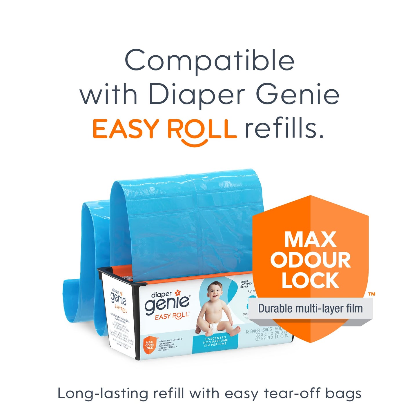 Diaper Genie Platinum Pail with Easy Roll Refill 18 bags, Stainless Steel 🍁 All In One Marketplace Canada