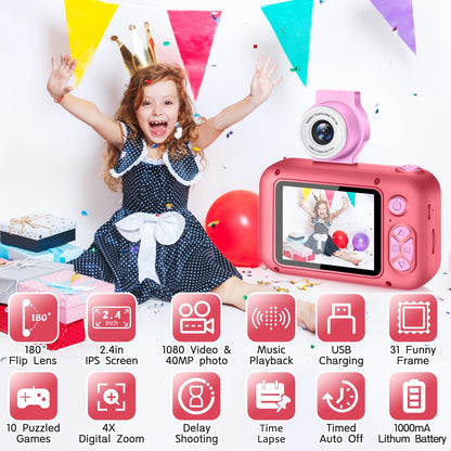ARNSSIEN Kids Camera with Video,180°Flip Lens,2.4" Selfie Camera for Kids 🍁 All In One Marketplace Canada