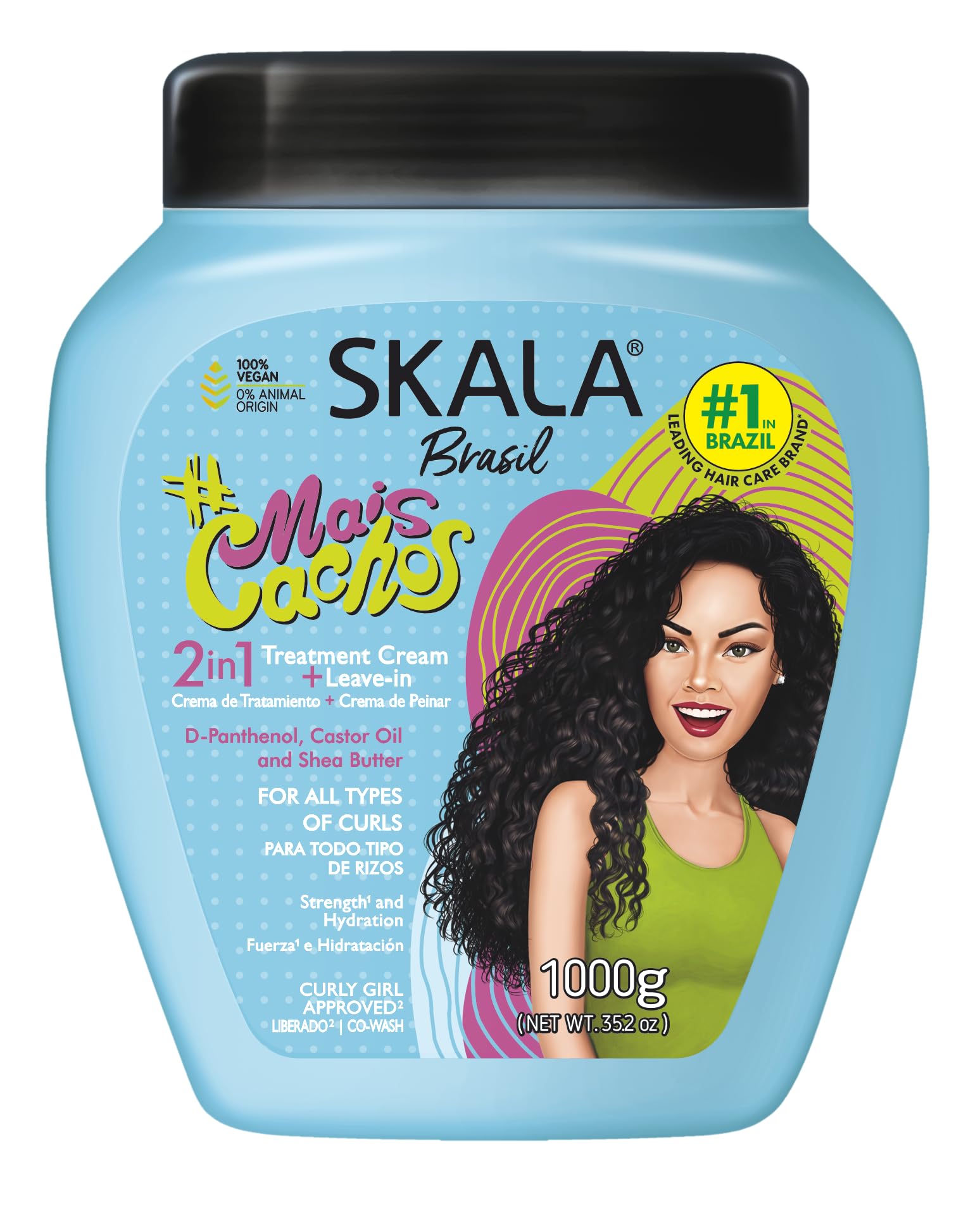 SKALA BRASIL #MAIS CACHOS 2 IN 1 TREATMENT CREAM + LEAVE-IN SKALA