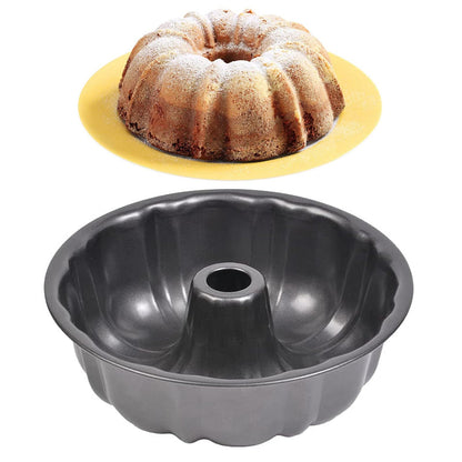 10 Inch Non-Stick Cake Pan, 10 Cups Heavy Duty Carbon Steel Fluted Tube Bakeware, Pumpkin Baking Mold, Round Savarin Cake Mold for Oven Baking Pan 🍁 All In One Marketplace Canada