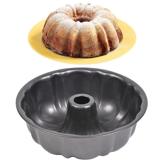 10 Inch Non-Stick Cake Pan, 10 Cups Heavy Duty Carbon Steel Fluted Tube Bakeware, Pumpkin Baking Mold, Round Savarin Cake Mold for Oven Baking Pan 🍁 All In One Marketplace Canada