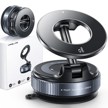 MRGLAS 2026 Upgraded Vacuum Suction Phone Holder for Car, Magsafe Car Phone Holder Mount, [98+LBS Suction & 2800gf Magnetic] 360° Adjustable Shower & Wall Mount, Car Accessories for iPhone 17 Pro Max - Available at All In One Marketplace Canada