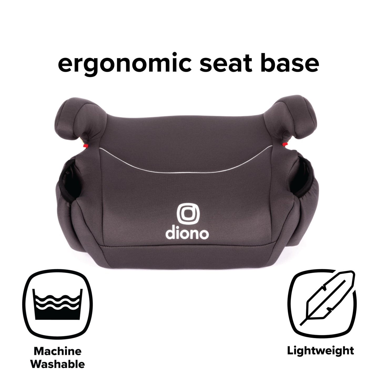 Diono Solana 2022, No Latch, Pack of 2 Backless Booster Car Seats, Lightweight, Machine Washable Covers, Cup Holders, Black Charcoal