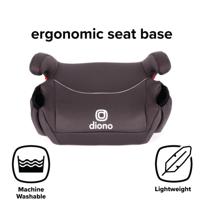 Diono Solana 2022, No Latch, Pack of 2 Backless Booster Car Seats, Lightweight, Machine Washable Covers, Cup Holders, Black Charcoal
