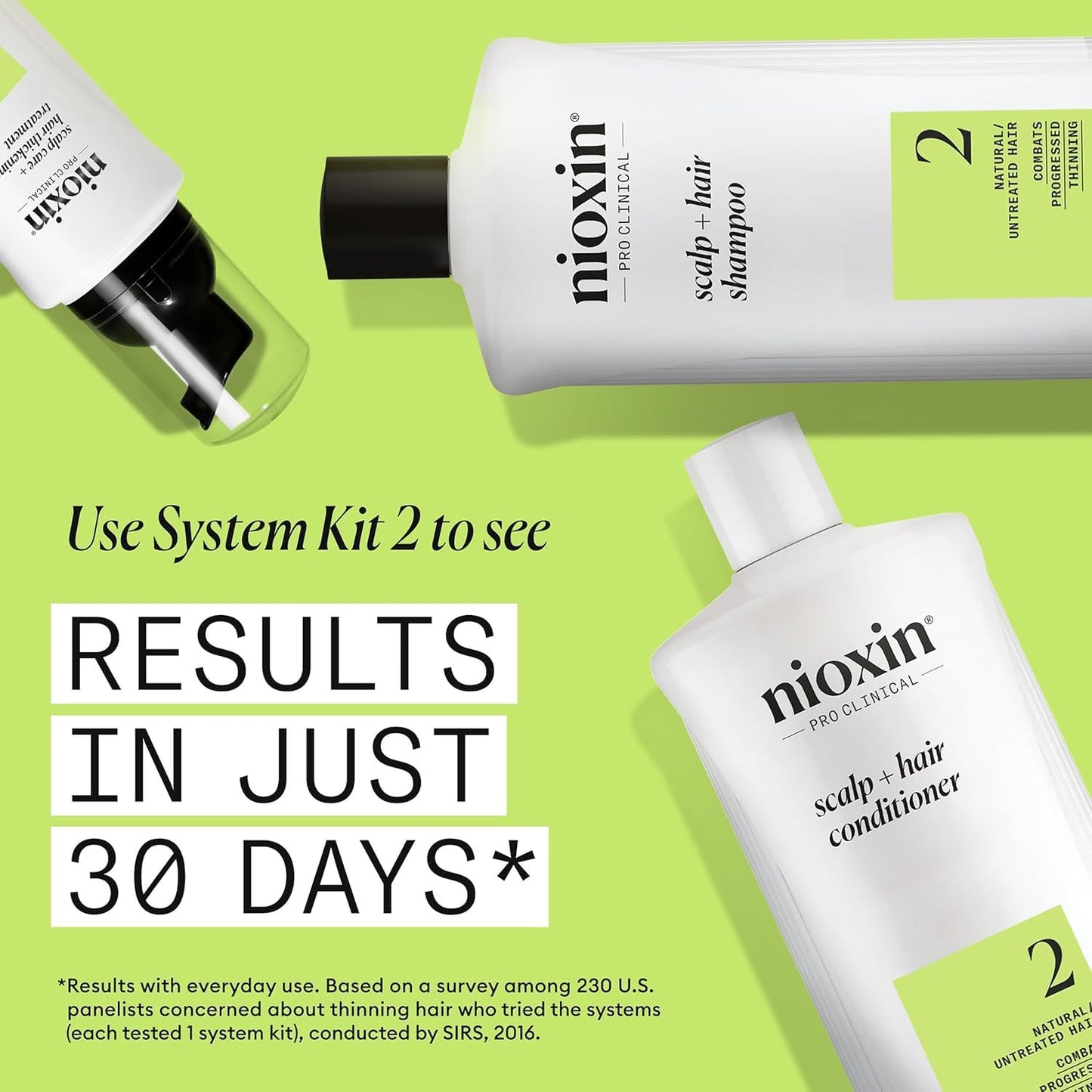 Nioxin Scalp + Hair Thickening System 2 Shampoo, For Natural Hair with Progressed Thinning, 16.9 fl oz (Packaging May Vary) - Available at All In One Marketplace Canada