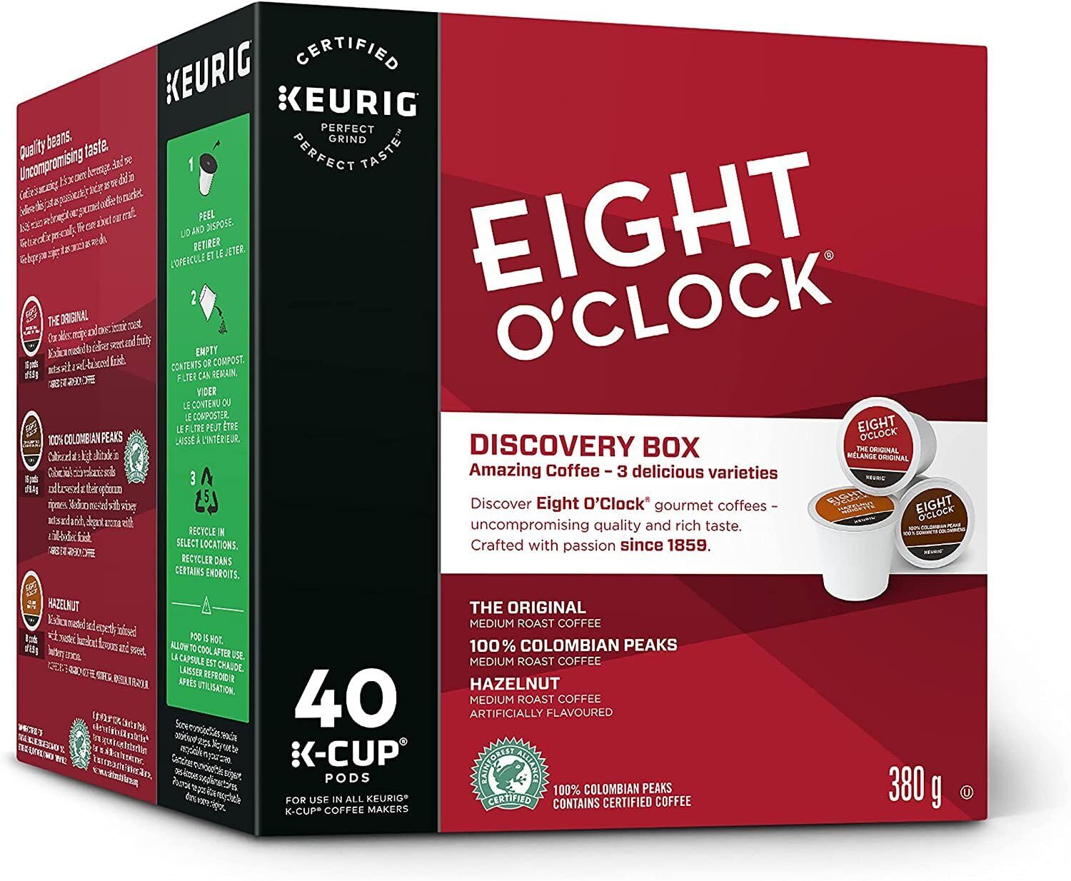 Eight O'Clock Discovery Box K-Cup Coffee Pods - 40 Count Variety Pack for Keurig Brewers