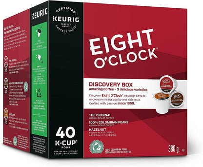Eight O'Clock Discovery Box K-Cup Coffee Pods - 40 Count Variety Pack for Keurig Brewers