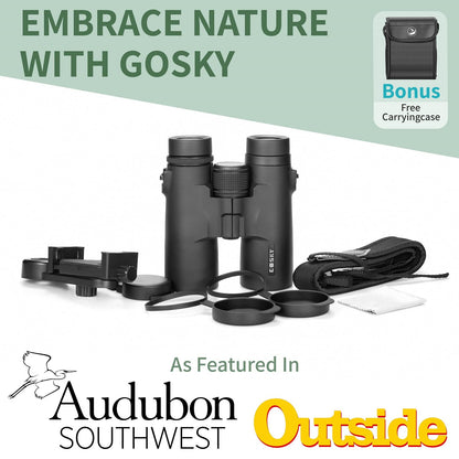 Gosky 10x42 HD Roof Prism Binoculars for Adults with Phone Adapter & Tripod Gosky