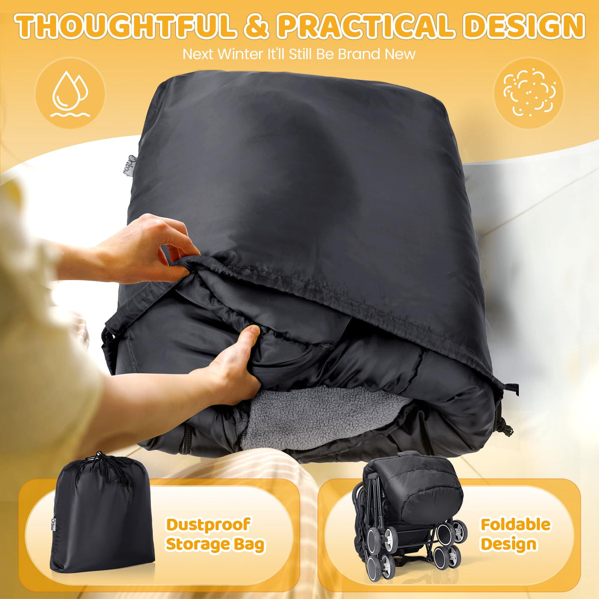 Orzbow Stroller Bunting Bag with Extended Footmuff, Weather-Proof, Warm 🍁 All In One Marketplace Canada