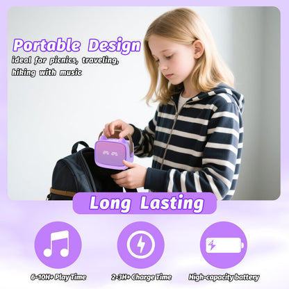 Mini Karaoke Machine Toys Gifts, Kids Portable Bluetooth Speaker with 2 Wireless Microphone and LED, Christmas Birthday Gift Idea for Girls Boys 3-12 + Year Old, Noisemaker Toys for Party (Purple)