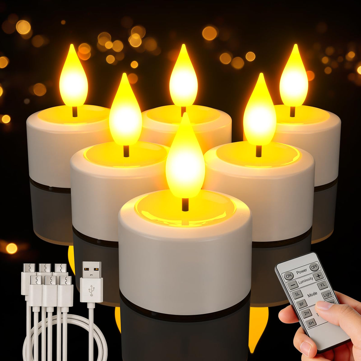 PChero Rechargeable Tea Lights with Remote & Timer, 1.5”D 🍁 All In One Marketplace Canada