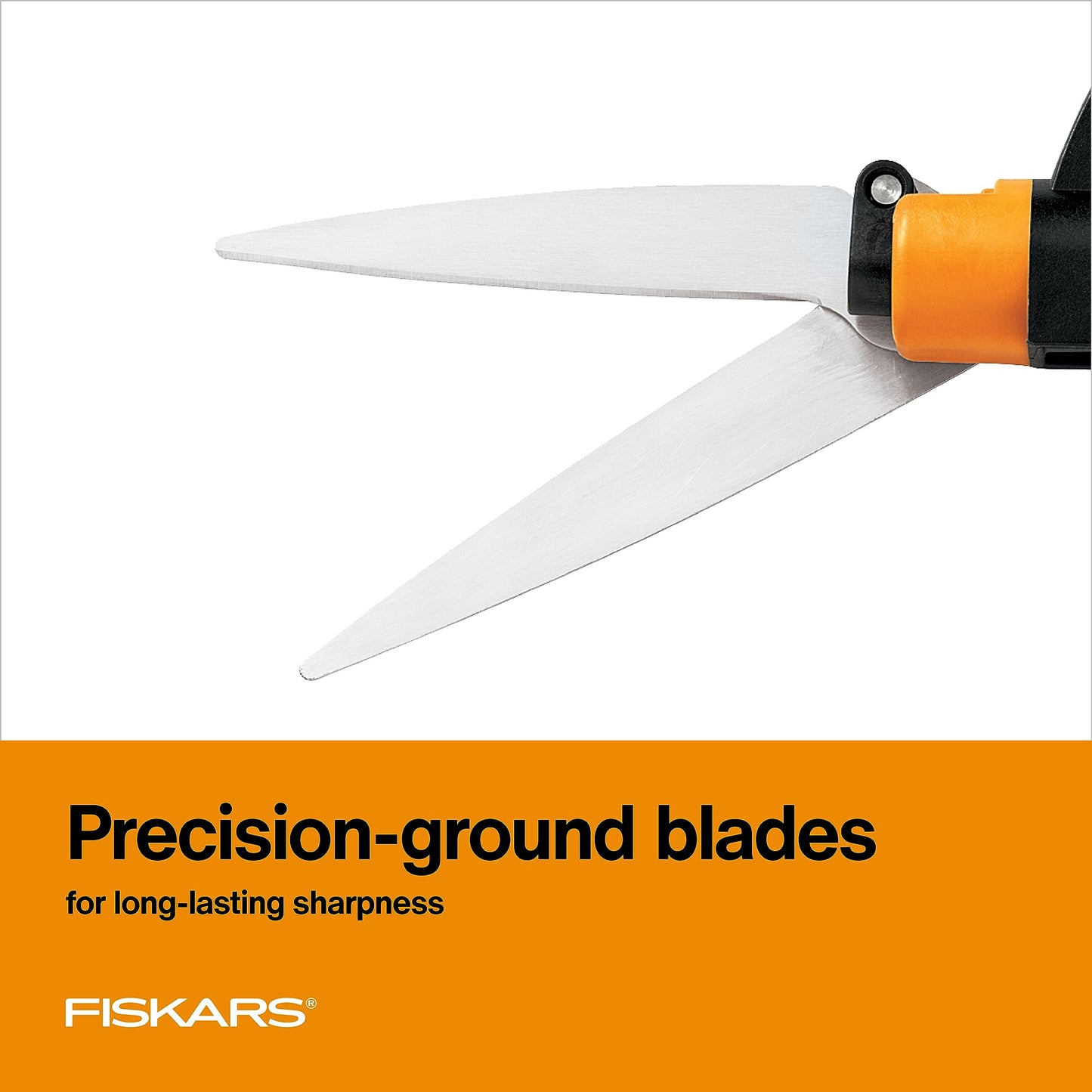 Fiskars Shear Ease Grass Shears - 5" Stainless Steel Blades - 360-Degree Swivel Blade Plant Cutting Scissors - Garden Shears and Grass Cutter Fiskars