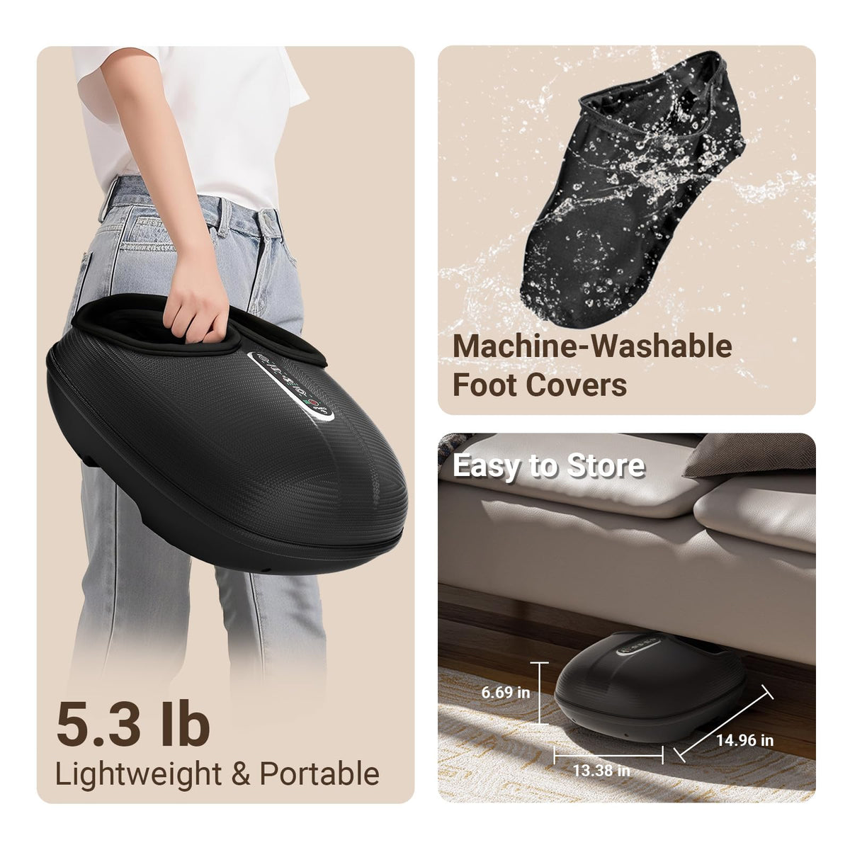 CuPiLo Foot Massager with Heat & Remote for Tired Feet, Up to Size 13 🍁 All In One Marketplace Canada