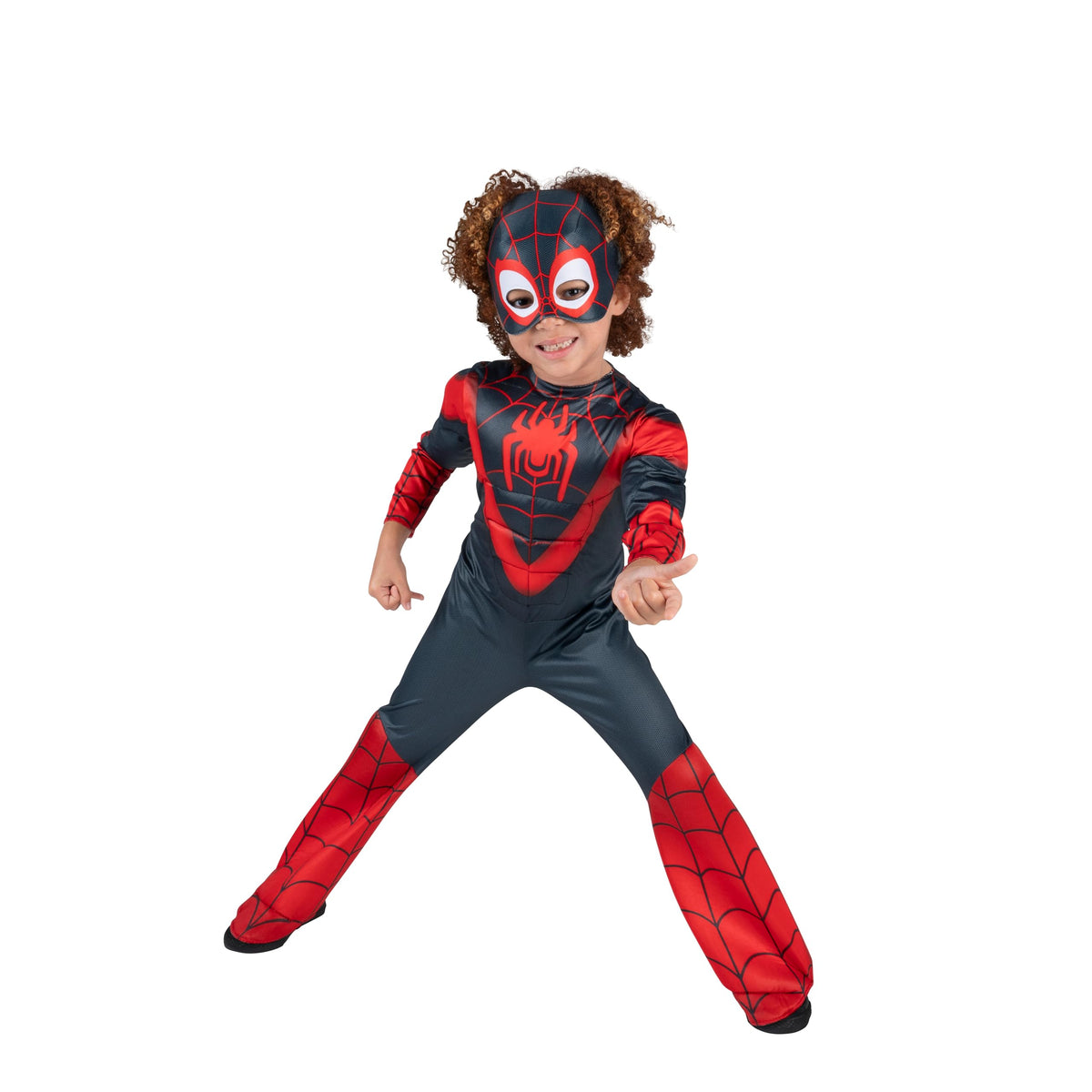 MARVEL Spin Official Toddler Deluxe Halloween Costume - Premium Quality Padded Jumpsuit and Fabric Headpiece (3T-4T)