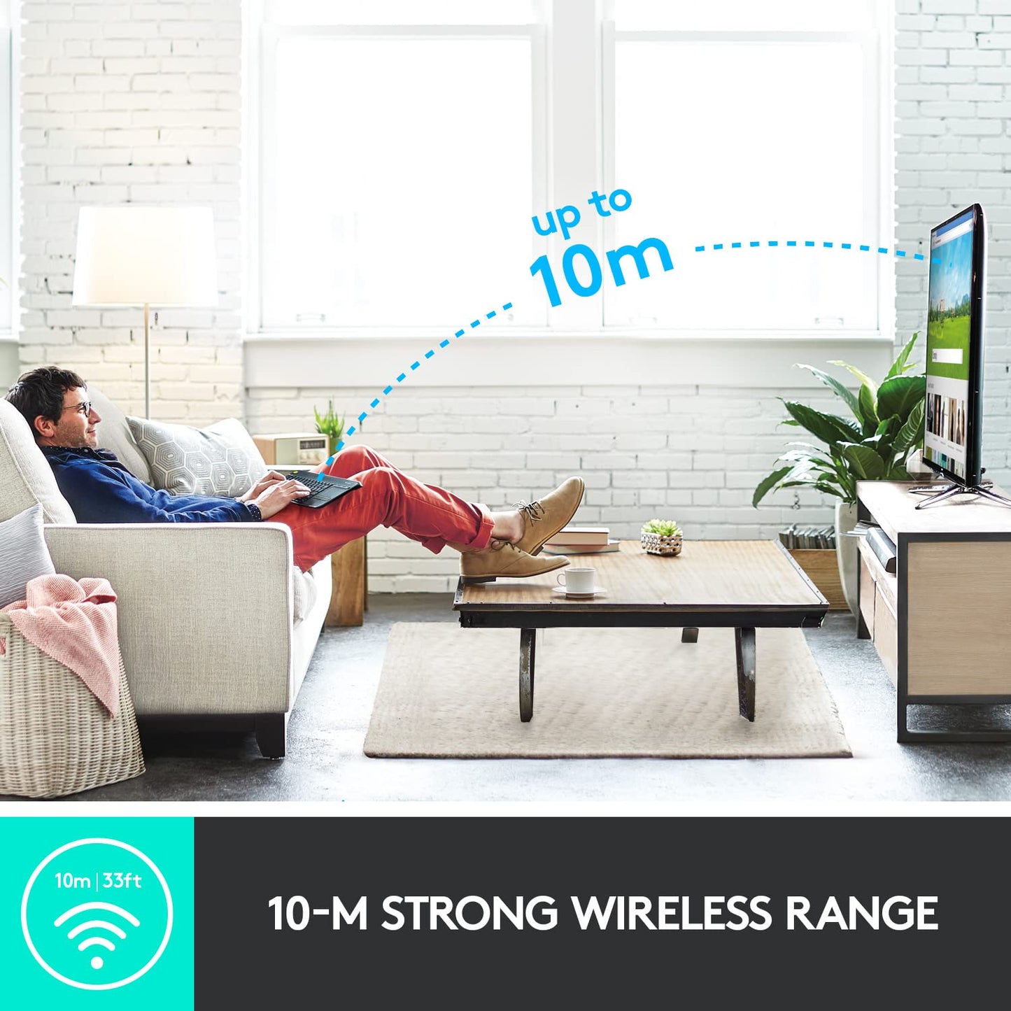 Logitech K400 Plus Wireless Touch TV Keyboard with Easy Media Control and Built-in Touchpad, HTPC Keyboard for PC-Connected TV, Windows, Android, ChromeOS, Laptop, Tablet - Black - Available at All In One Marketplace Canada