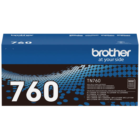 Brother Original TN760 High-Yield Black Toner Cartridge, Higher Yield for Value, Original Toner Replacement cartridges, Toner for Brother Laser Printers HL-L2395DW DCP-L2550DW, MFC-L2750DW, and More