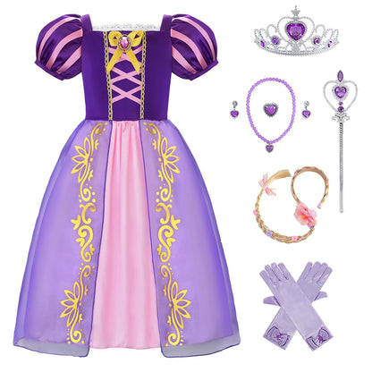 Aoiviss Princess Costume for Girls Puff Sleeves Princess Dress Up Outfit 🍁 All In One Marketplace Canada