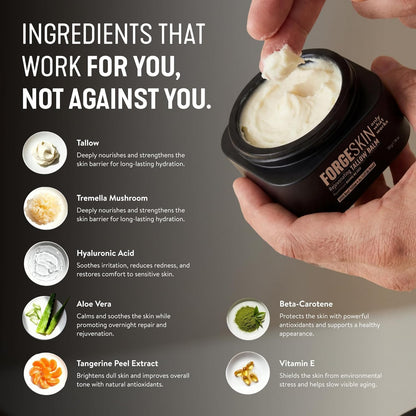 FORGE SKIN® Wrinkle Defense Beef Tallow Balm for Men [TALLOW-BASED] Moisturizer for Face Hydration - Hydrating Anti Aging Skin Cream - Natural Facial Skincare Lotion with Essential Oils (1.7 OZ) - Available at All In One Marketplace Canada