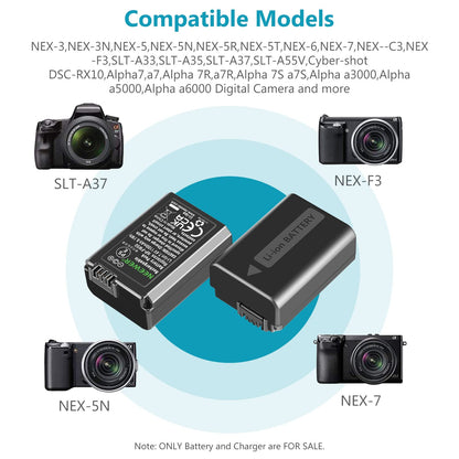 NEEWER Camera Battery Charger Set for NP-FW50 Compatible with Sony ZV-E10