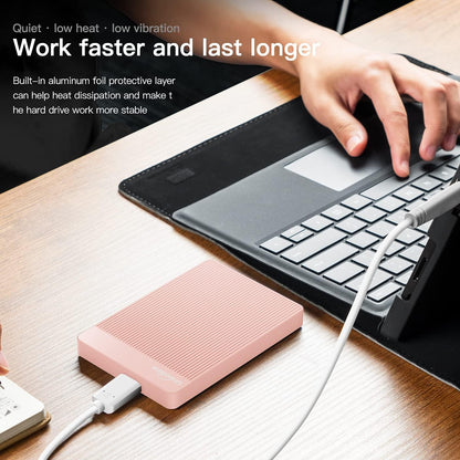 UnionSine 500GB Ultra Slim Portable External Hard Drive USB3.0 HDD Storage for PC,Mac, Desktop, Laptop, PS4, Xbox One, Xbox 360-Super Fast Transmission-HD-2510(Pink)