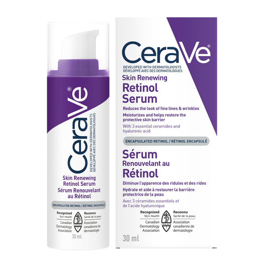 CeraVe Retinol Serum for Face, Skin Renewing Retinol & Hyaluronic Acid Serum for Men & Women. Anti Aging to Improve Appearance of Fine Lines & Wrinkles. Fragrance-Free & Non-Comedogenic. 30mL - Available at All In One Marketplace Canada