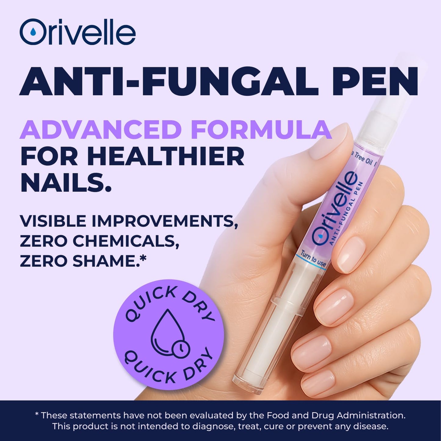 Orivelle Toenail Care Pen - Extra Strength Toe Nail Remedy - Professional Nail Solution for Fingernail with Tea Tree Oil (Pack of 4)
