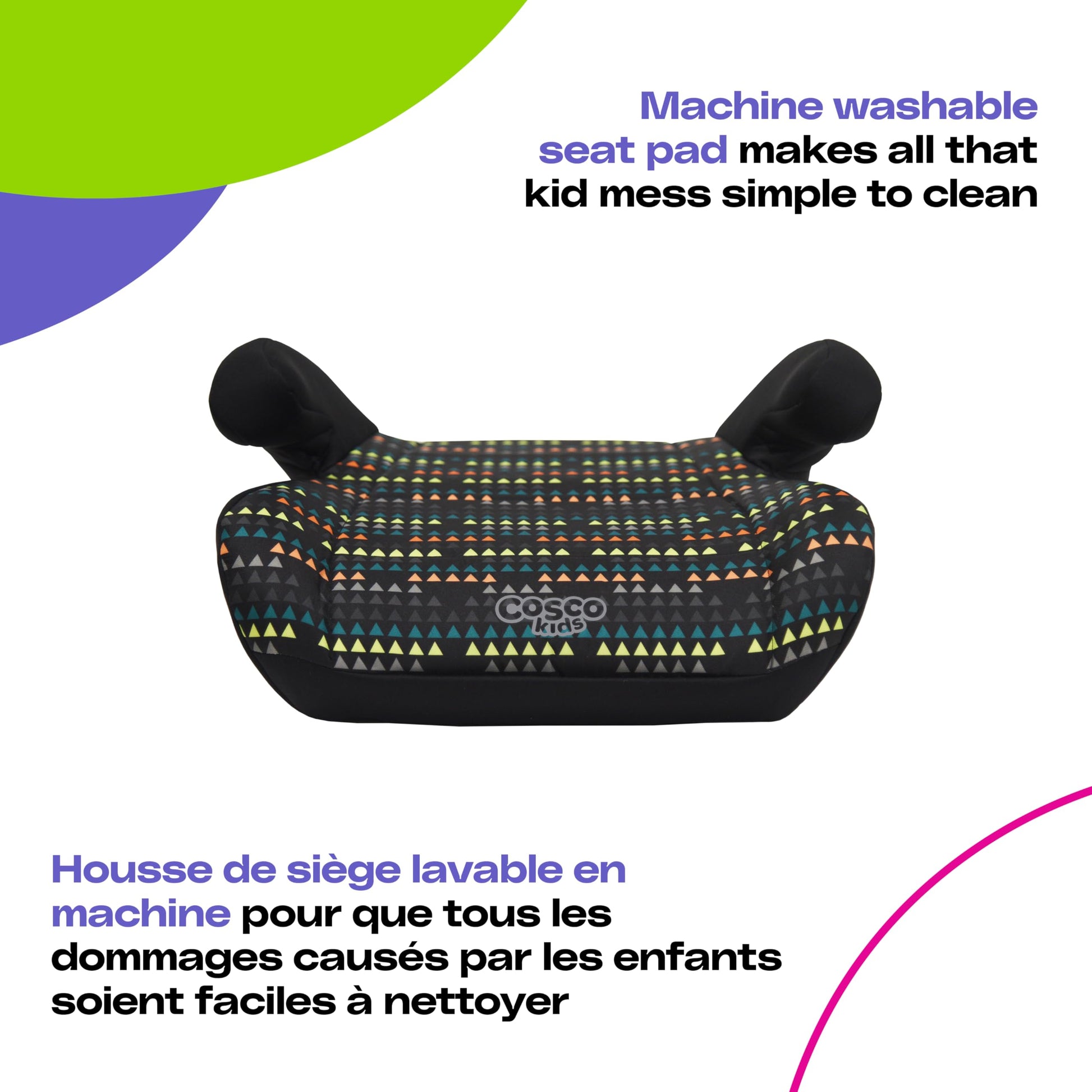 Cosco Kids Topside Lightweight Backless Belt-Positioning Booster Car Seat, Washable Cover, Diamond Daze