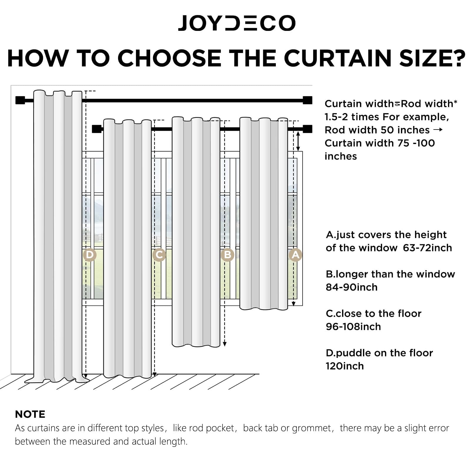 Joydeco Blackout Curtains for Bedroom 2 Panels Set (52"W x 84"L, Dark Grey) Joydeco