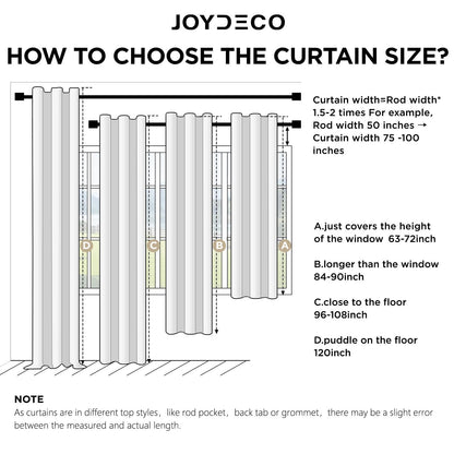 Joydeco Blackout Curtains for Bedroom 2 Panels Set (52"W x 84"L, Dark Grey) Joydeco