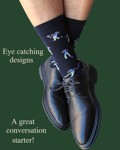 Golf Socks - Funny Golfer Novelty Socks, Funky Golf Gifts for Men Birthday Christmas Gift for Boss, 2 Pairs, Size 9-13 (CA/US, Alpha, One Size, Regular, Regular, Funny Golf Socks 2 Pairs) 🍁 All In One Marketplace Canada
