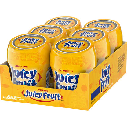 JUICY FRUIT, Fruit Flavoured Chewing Gum, 60 Pieces, 6 Bottles