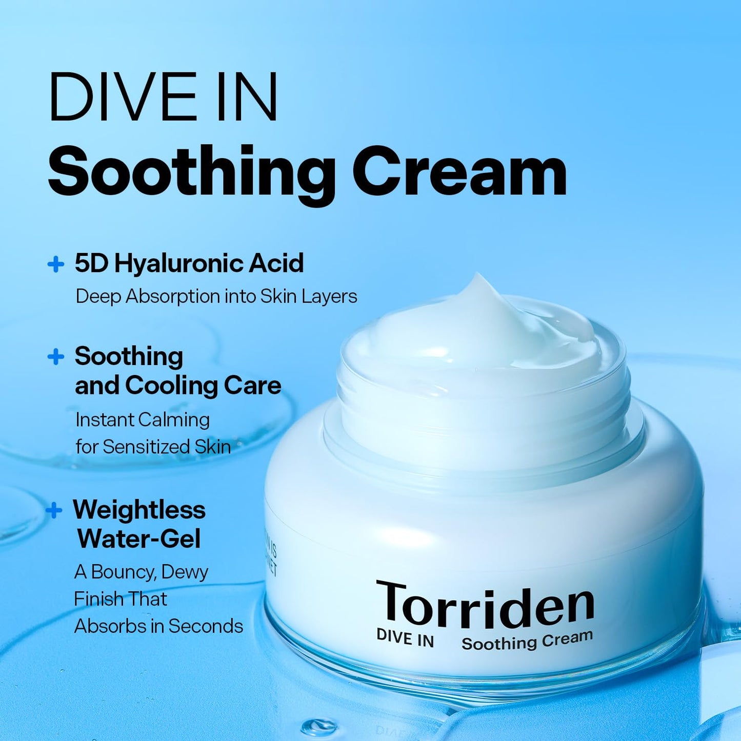 Torriden Dive-In Low Molecular Hyaluronic Acid Soothing Cream 100ml - Available at All In One Marketplace Canada