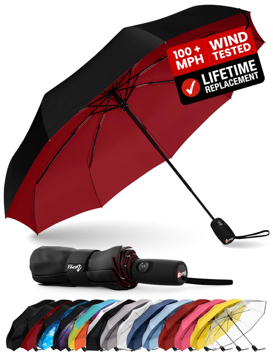 Repel Windproof Travel Umbrella - Compact & Withstands Winds up to 100MPH, Strongest Premium Auto Folding Umbrella for Rain and Sun - Durable, Light & Portable for Women & Men, Fits Backpack & Cars