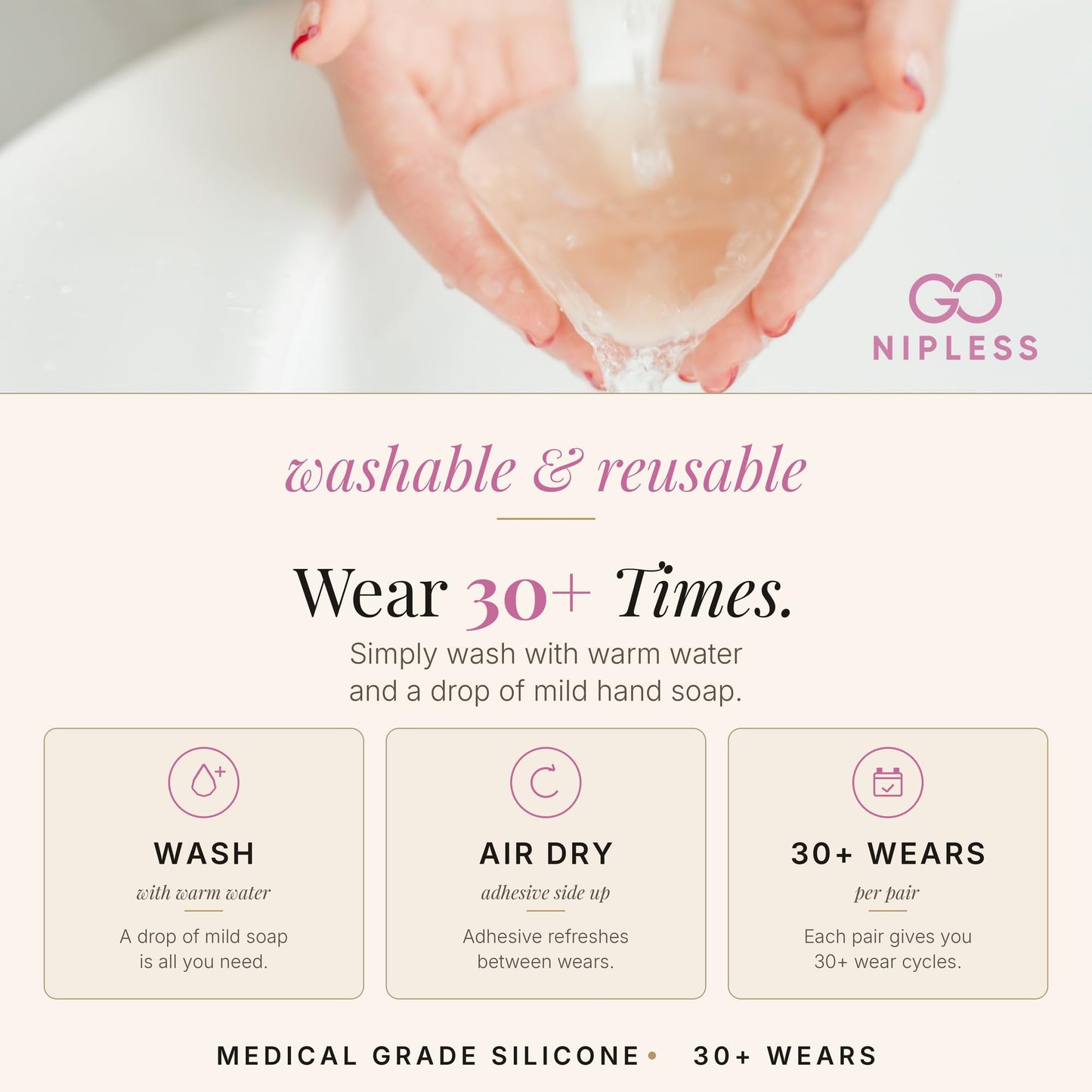 Nipple Covers for Women-Reusable Pasties Nipple Cover-Adhesive Silicone Nipple Pasties-Size A-D Womens Bra (1 Pair)