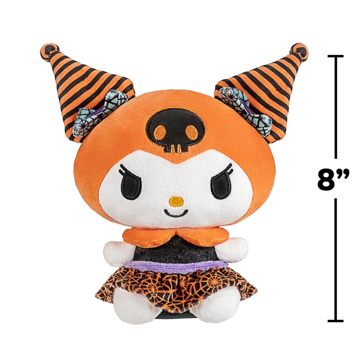 Hello Kitty® et ses amis, peluche Kuromi™ d'Halloween de 20 cm avec une capuche citrouille - Produit sous licence officielle Sanrio® par Jazwares - 6 ans et plus
