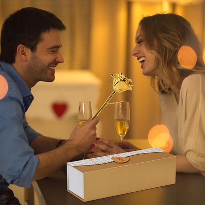 Mikasol Gold Dipped Real 24K Gold Rose, 1 Pack Infinity Flower Decor Hand Dipped in 24K Romantic Rose Gifts for Women in Her Wife Girlfriend Birthday Anniversary Valentines Mothers Day Christmas(Gold) 🍁 All In One Marketplace Canada